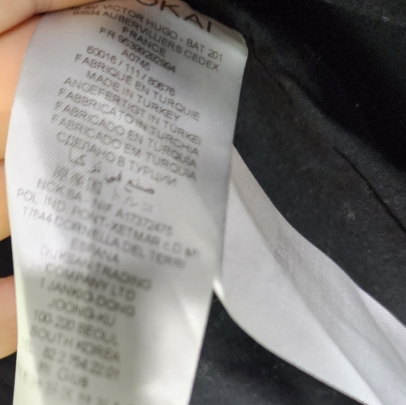 Kookai leather jacket short vintage Victor Hugo black bomber style size 8 - Picture 10 of 12